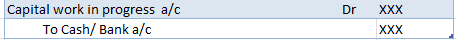 Journal entry for capital work in progress when an expense is incurred